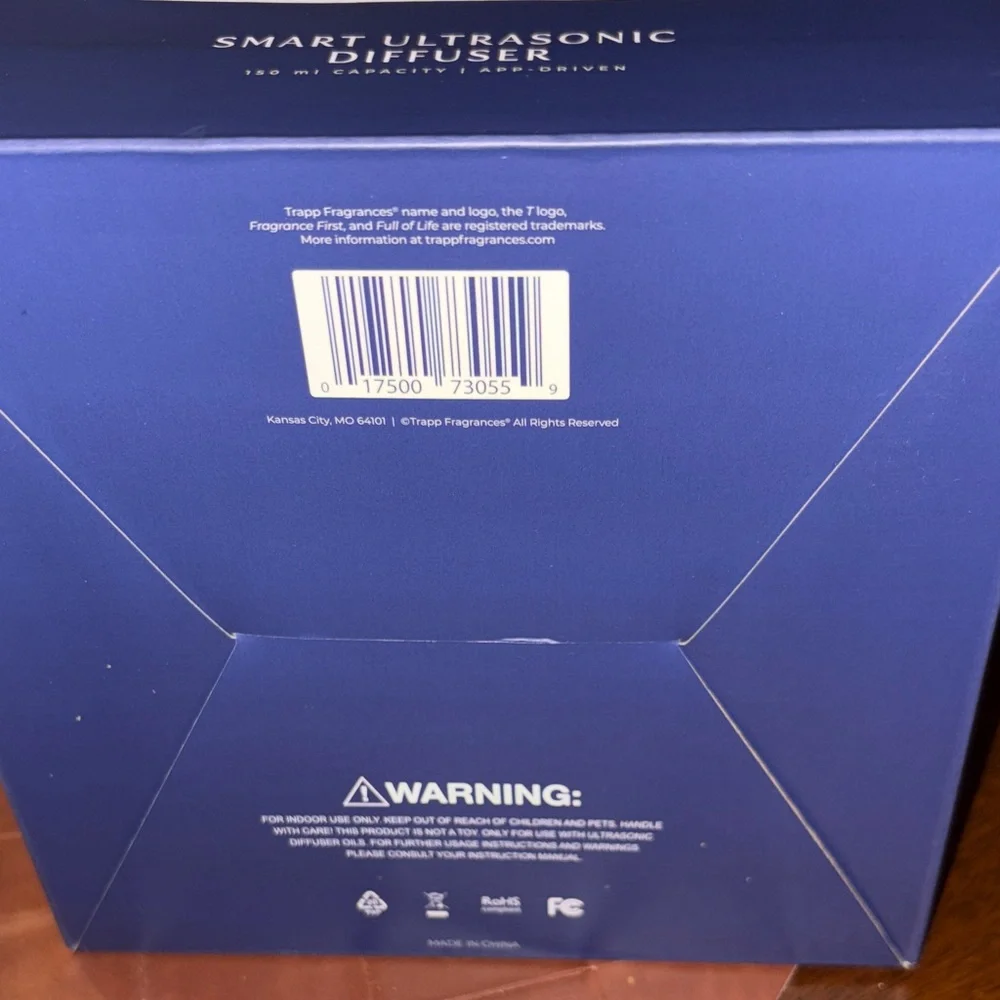 Trap White Smart Ultrasonic Diffuser NIB 150 ML Capacity / App Driven